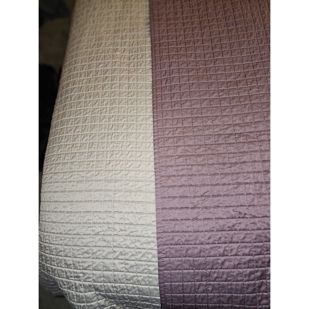 Home Reversible Quilted Blanket Silver And Lavender 87x84‎